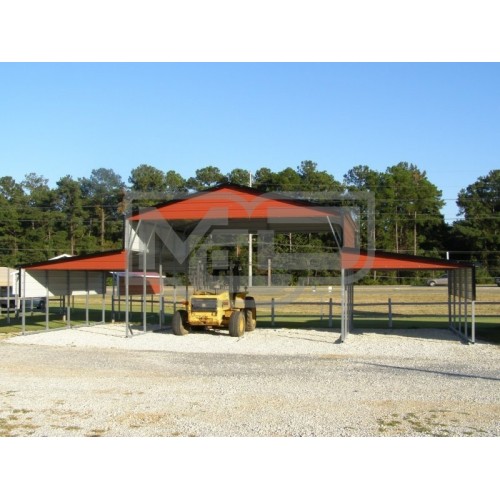 Metal Carolina Barn | Boxed Eave Roof | 46W x 21L x 12H | Barn Shelter