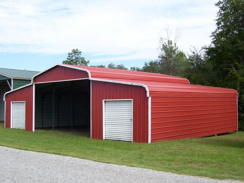 Metal Horse Barn Regular Roof 44W x 26L x 9H Ag Barn