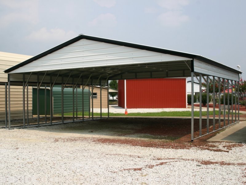 Carport | Vertical Roof | 30W x 36L x 8H | Triple-Wide Shelter