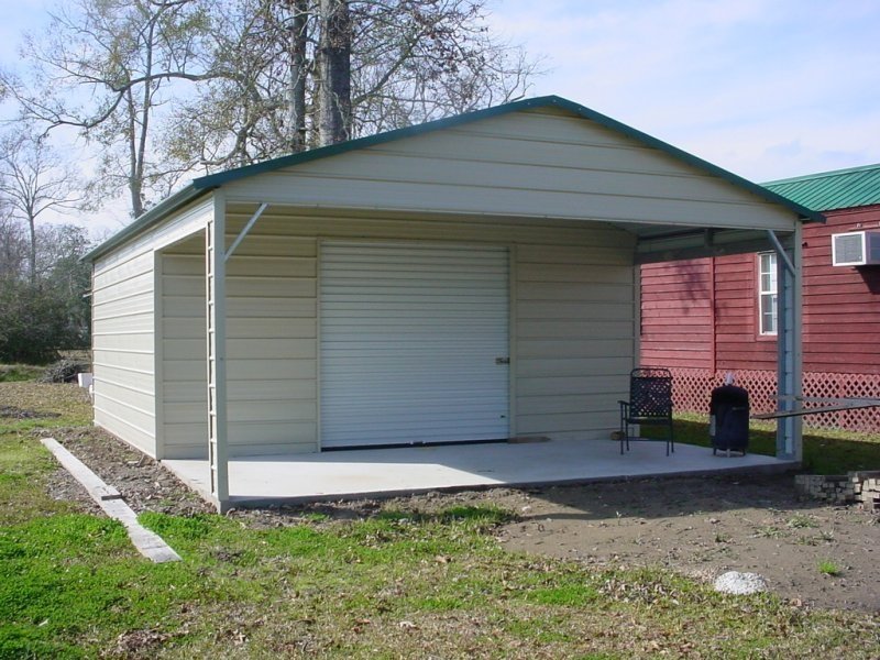 Garage | Boxed Eave Roof | 20W x 26L x 8H | Metal Garage with Porch